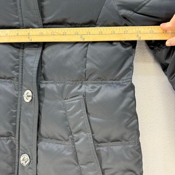 Coach Winter Coat Women's Black S 90% Down Fur Lined Hood Quiet Luxury EUC - Picture 10 of 11